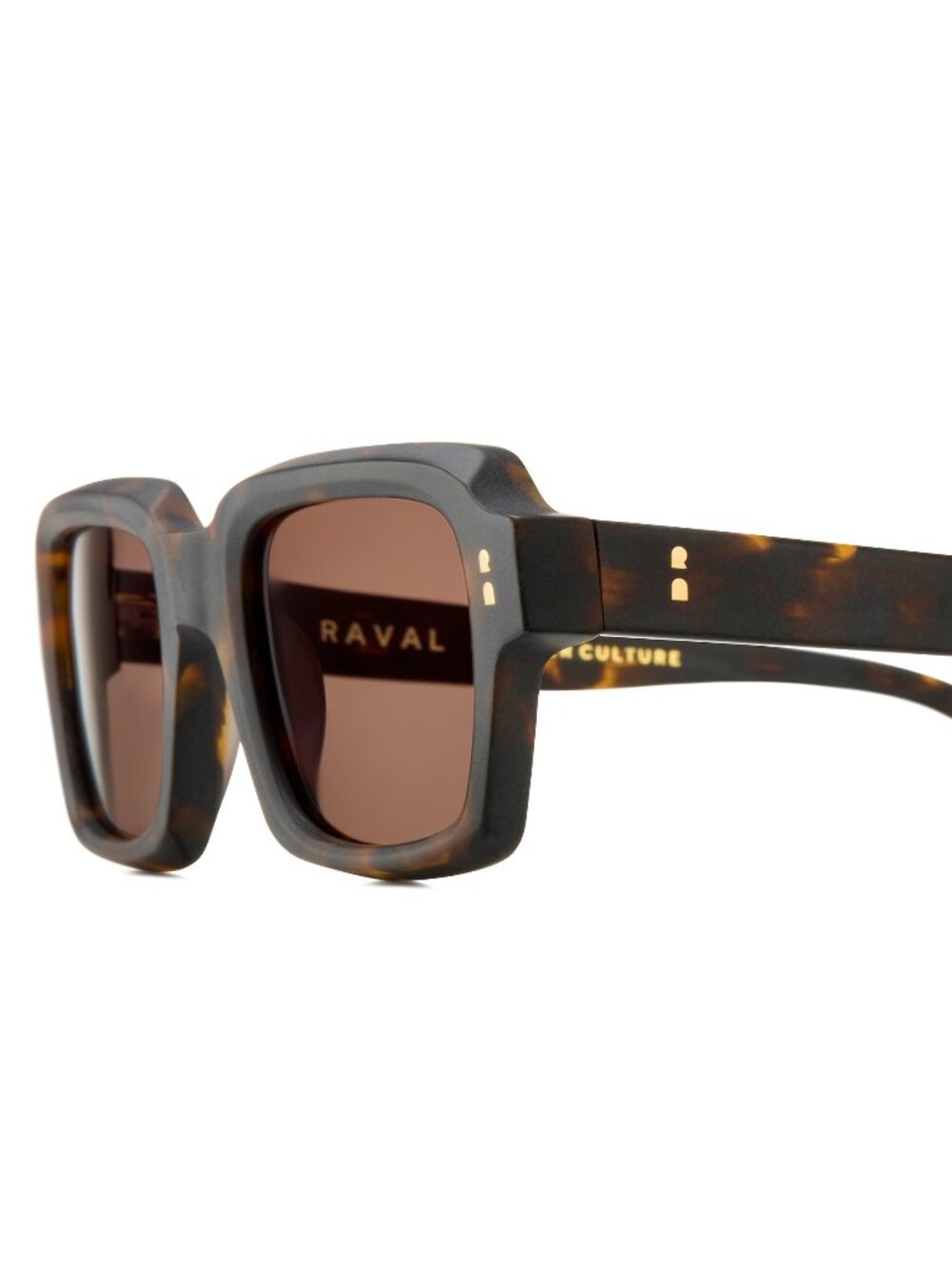 New Raval Eyewear Men's Sunglasses Brown Square Lens Acetate Frame ARENA C3
